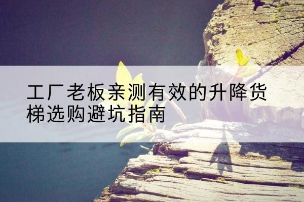 宜兴升降货梯怎么选-工厂老板亲测有效的升降货梯选购避坑指南